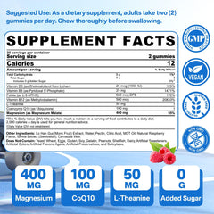 Close-up of sugar-free raspberry magnesium malate gummies