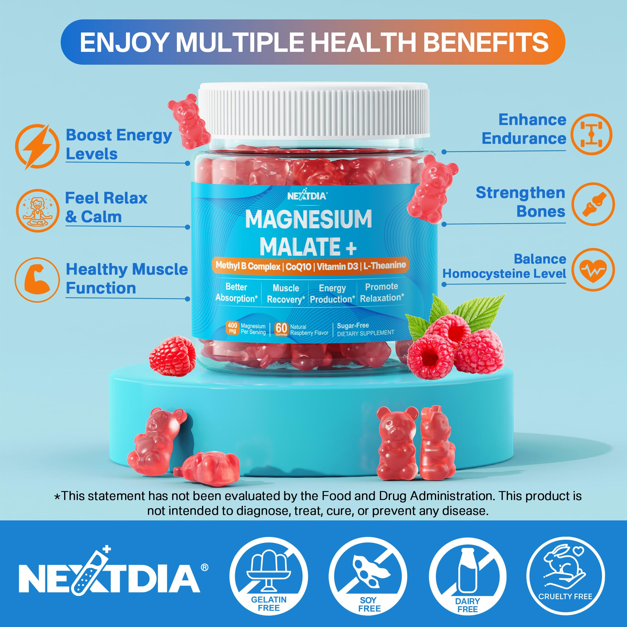 Gummies showing CoQ10, B6, and B12 ingredients on label
