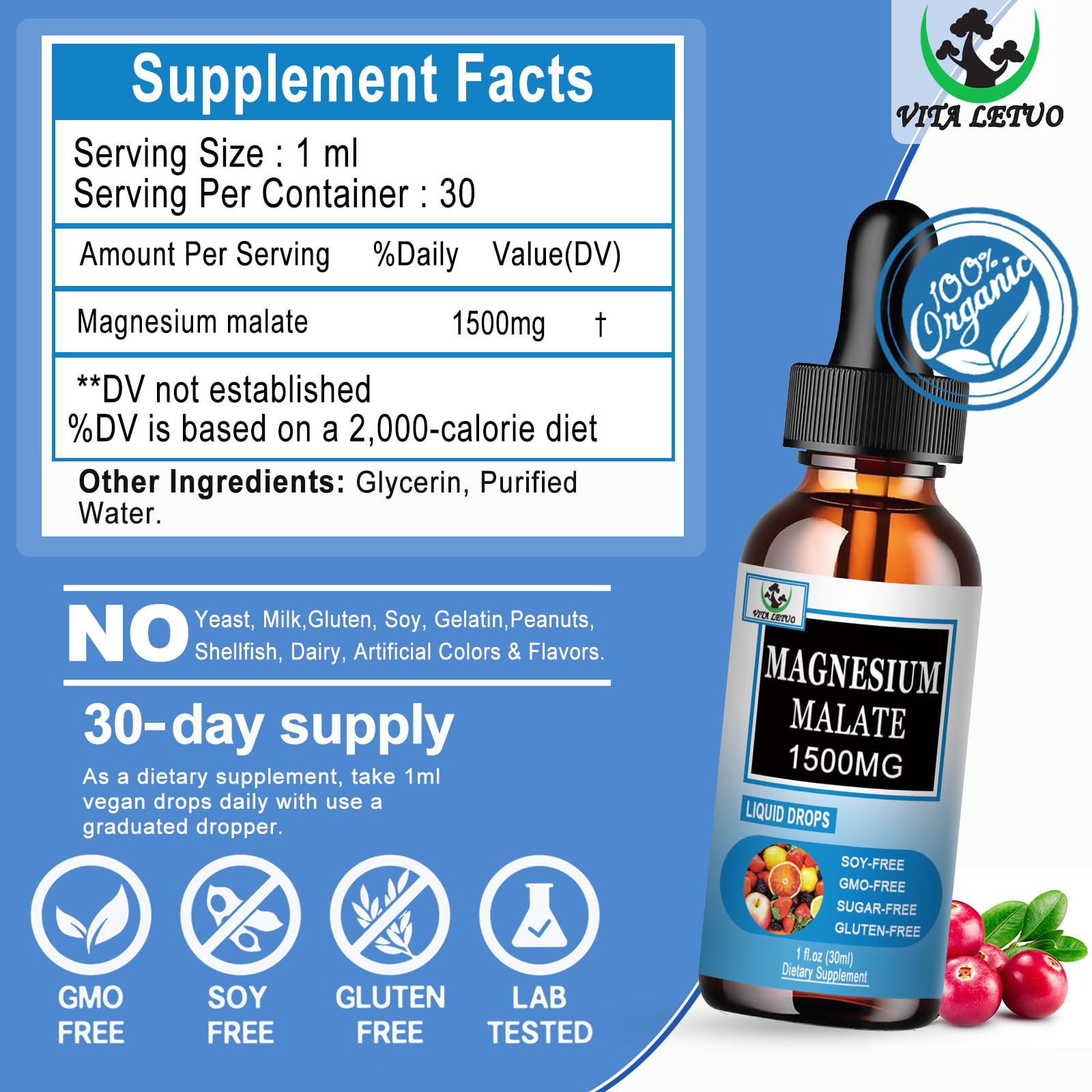 Active adult enjoying energy after taking magnesium malate drops.