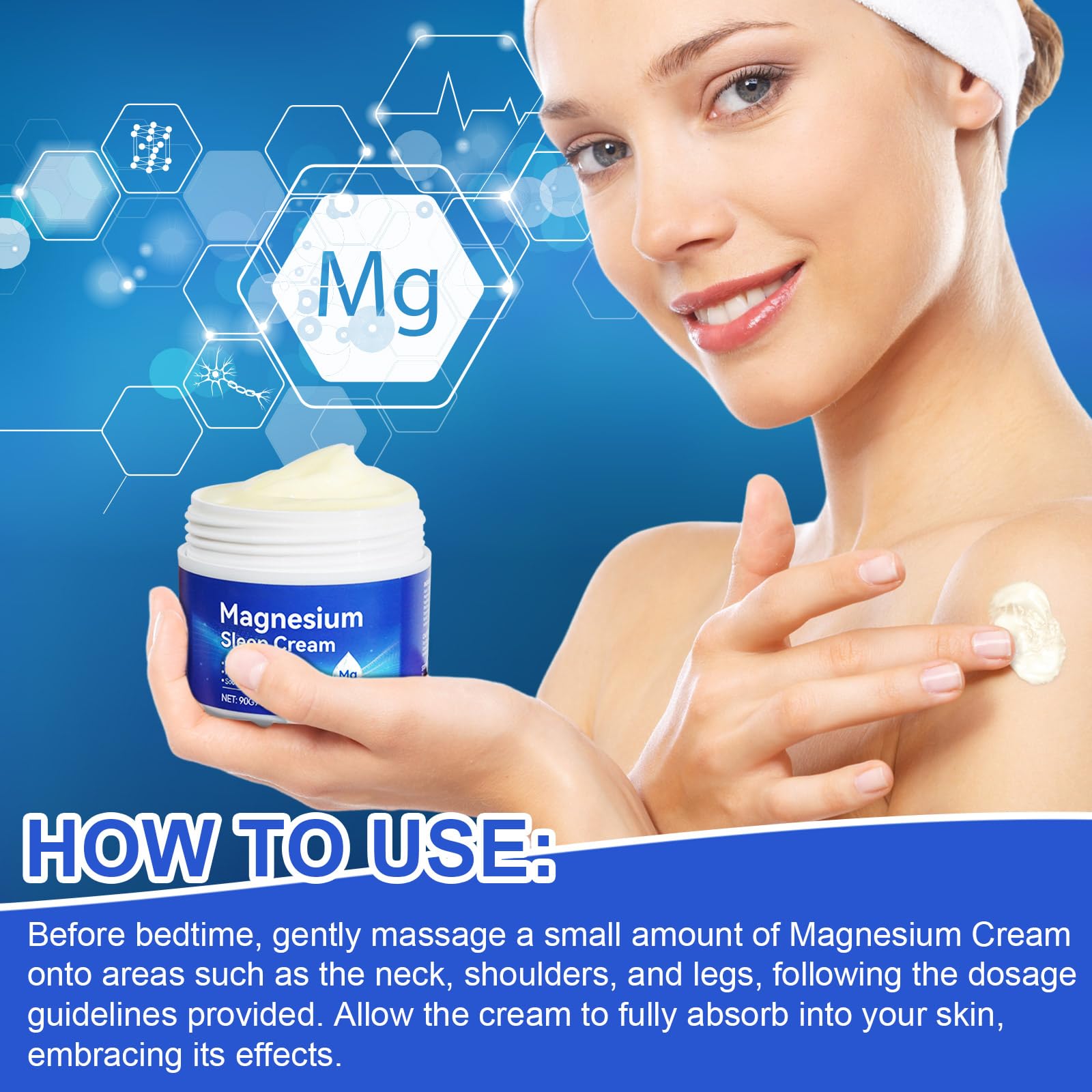 Creamy texture of magnesium cream close-up