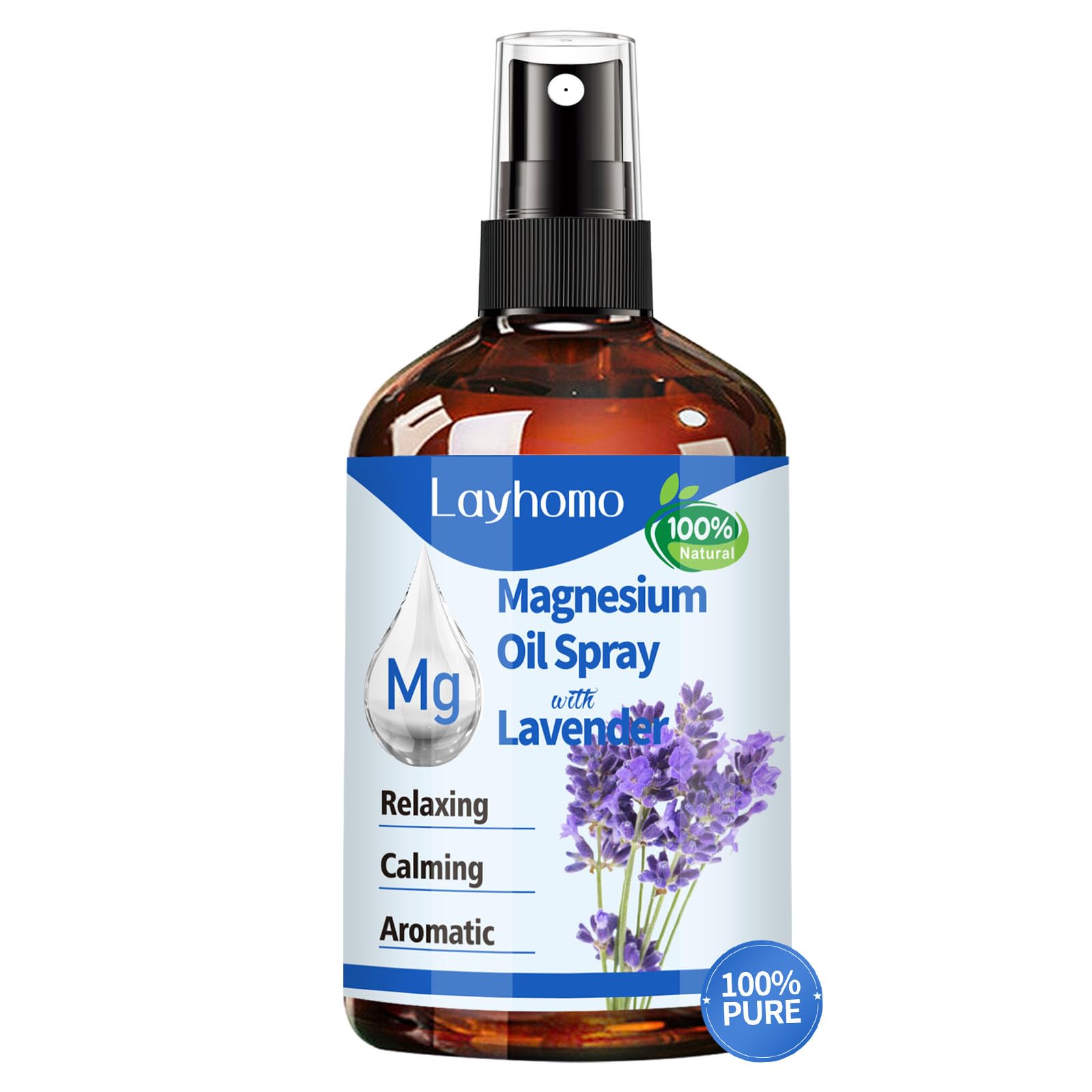 Magnesium oil spray bottle for feet with lavender