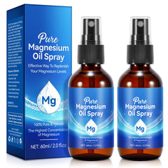 Glass bottle of Magnesium Oil Spray, 4 oz, pack of 2