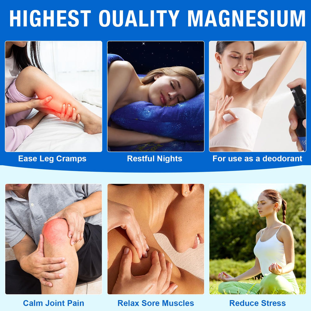 Back label showing ingredients and net content for Magnesium Oil Spray 8.6 oz