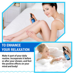 Applying magnesium oil spray to the foot