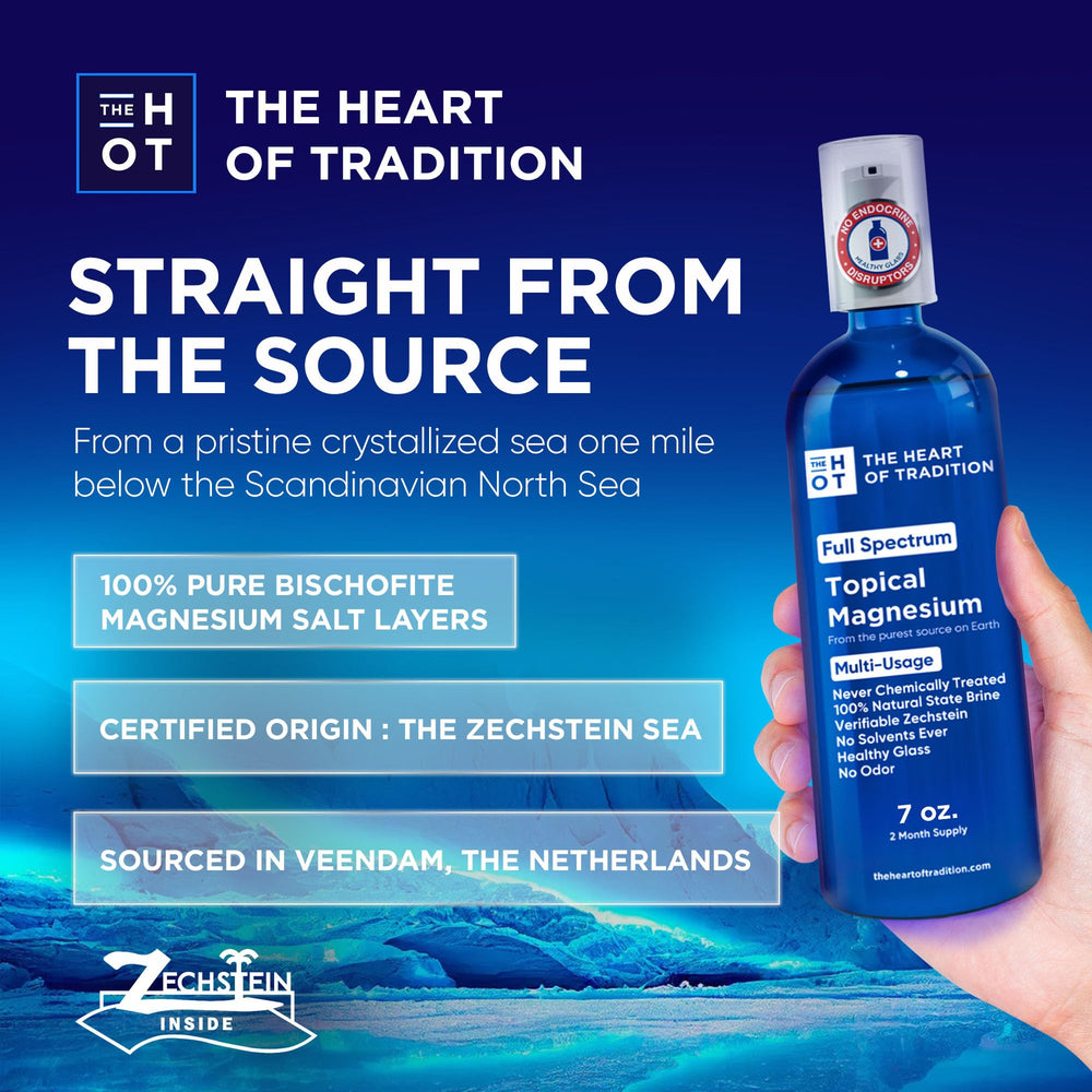 Close-up of the bottle label showing Zechstein sea minerals