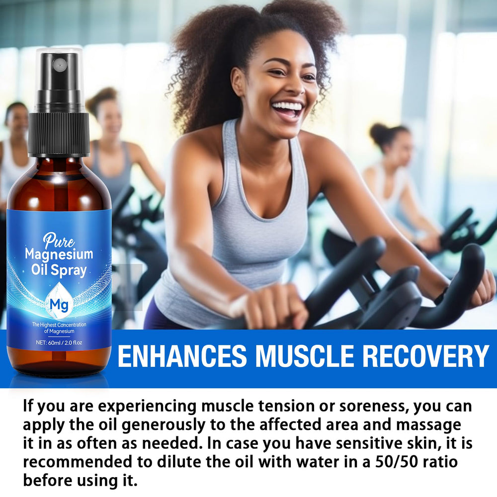 Natural and organic ingredients listed for magnesium oil spray