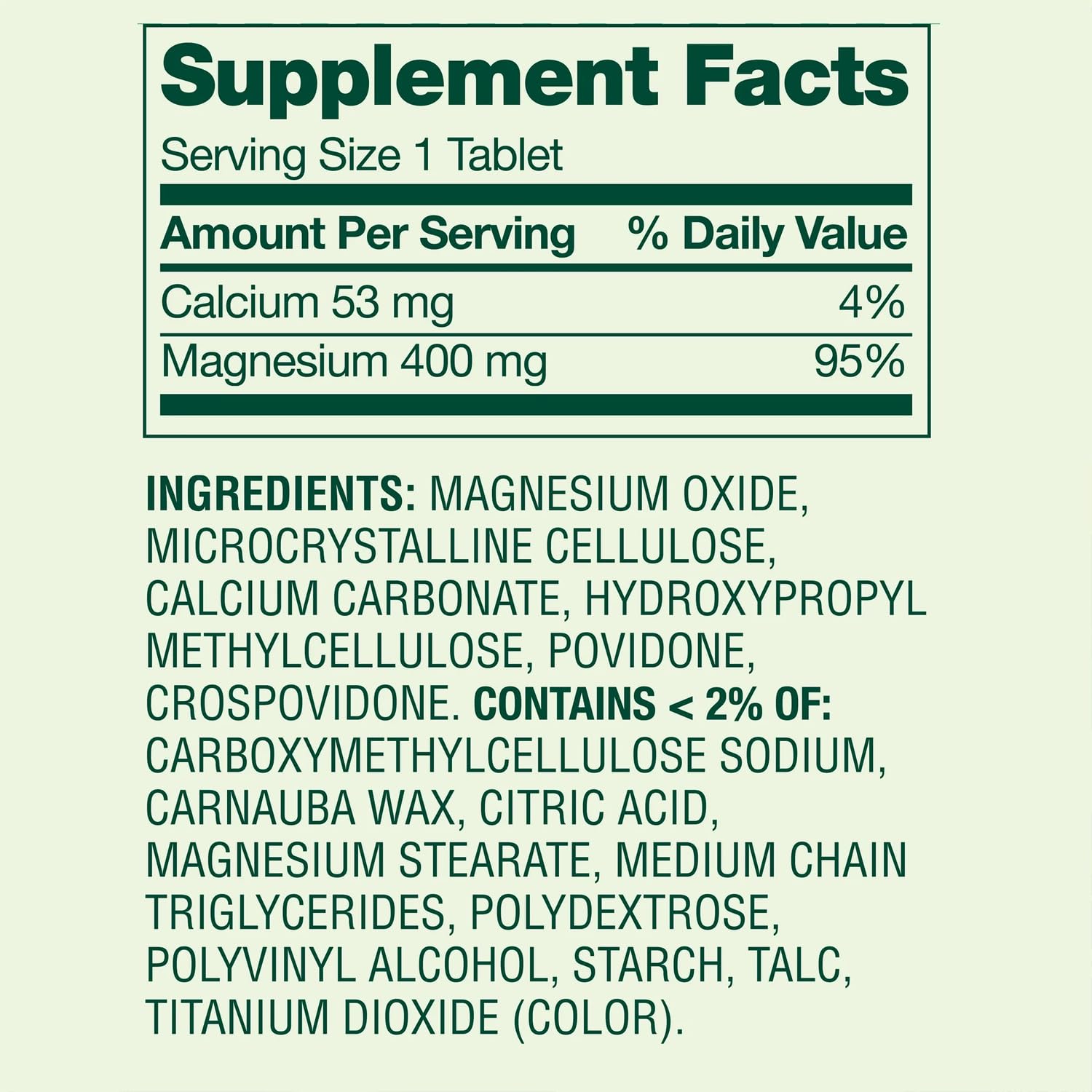 Label on bottle showing 250 tablets and 400mg dosage