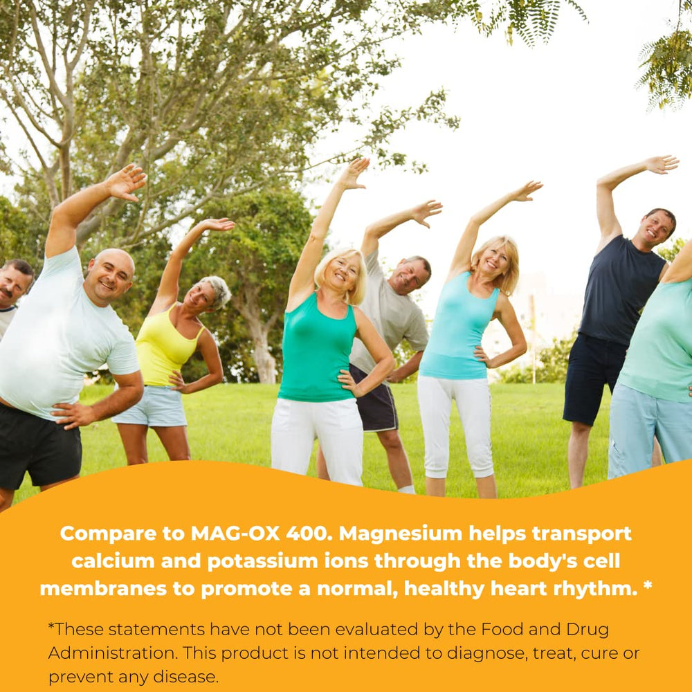 Label showing 483 mg elemental magnesium per tablet