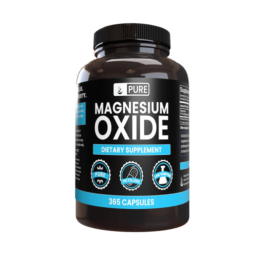 Magnesium oxide capsules with Pure Original Ingredients label