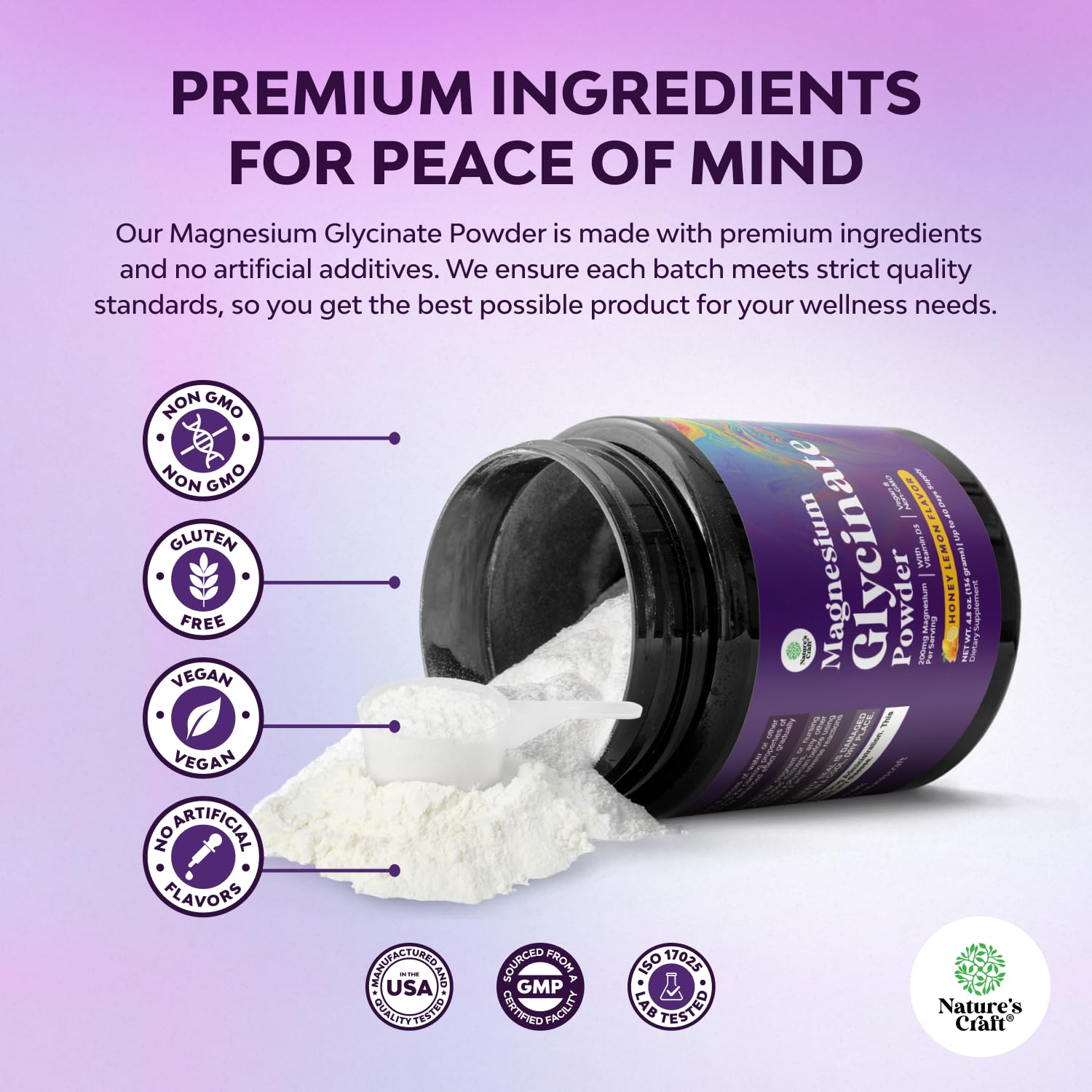 Magnesium drink mix powder ready to dissolve