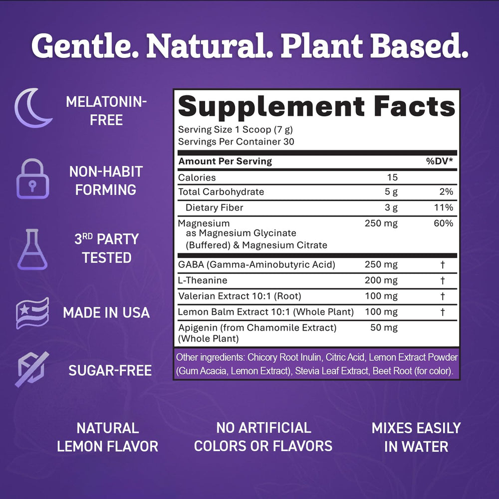 Ingredients and supplement facts for Magnesium Sleep Powder
