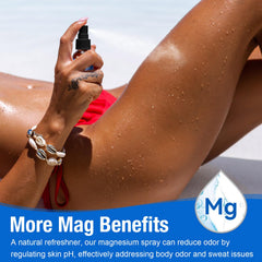 Hands applying magnesium spray to foot