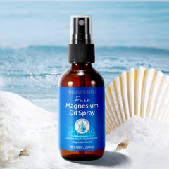 Minimalist magnesium spray bottle on white background