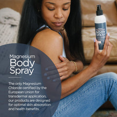 Back label details on Magnesium Chloride Spray 8 oz bottle