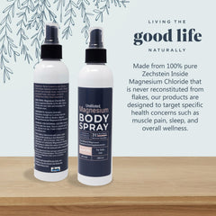Applying magnesium spray to the foot
