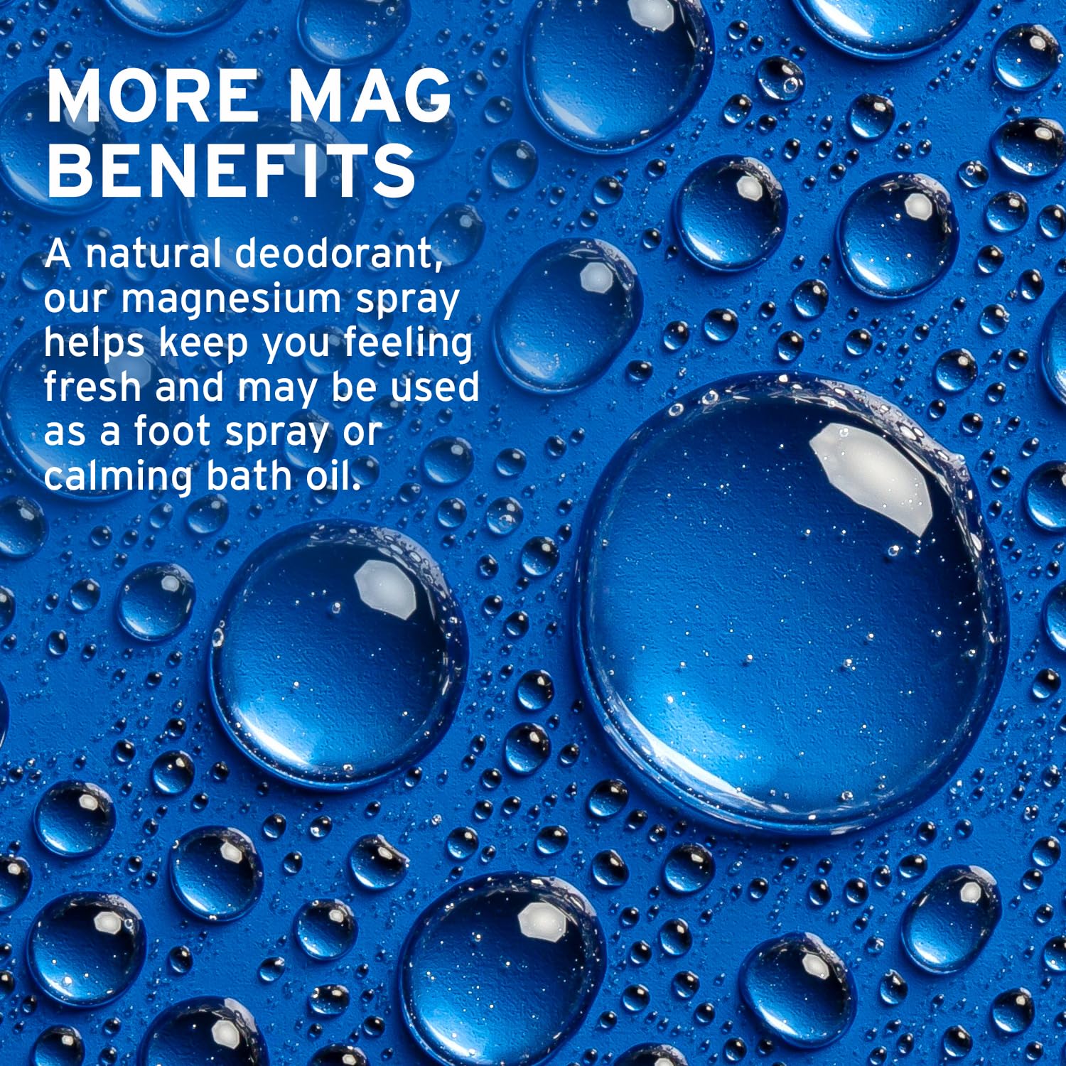 Magnesium spray used as deodorant and foot spray