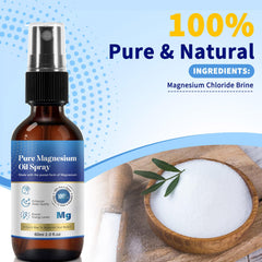 Close-up of magnesium oil spray label