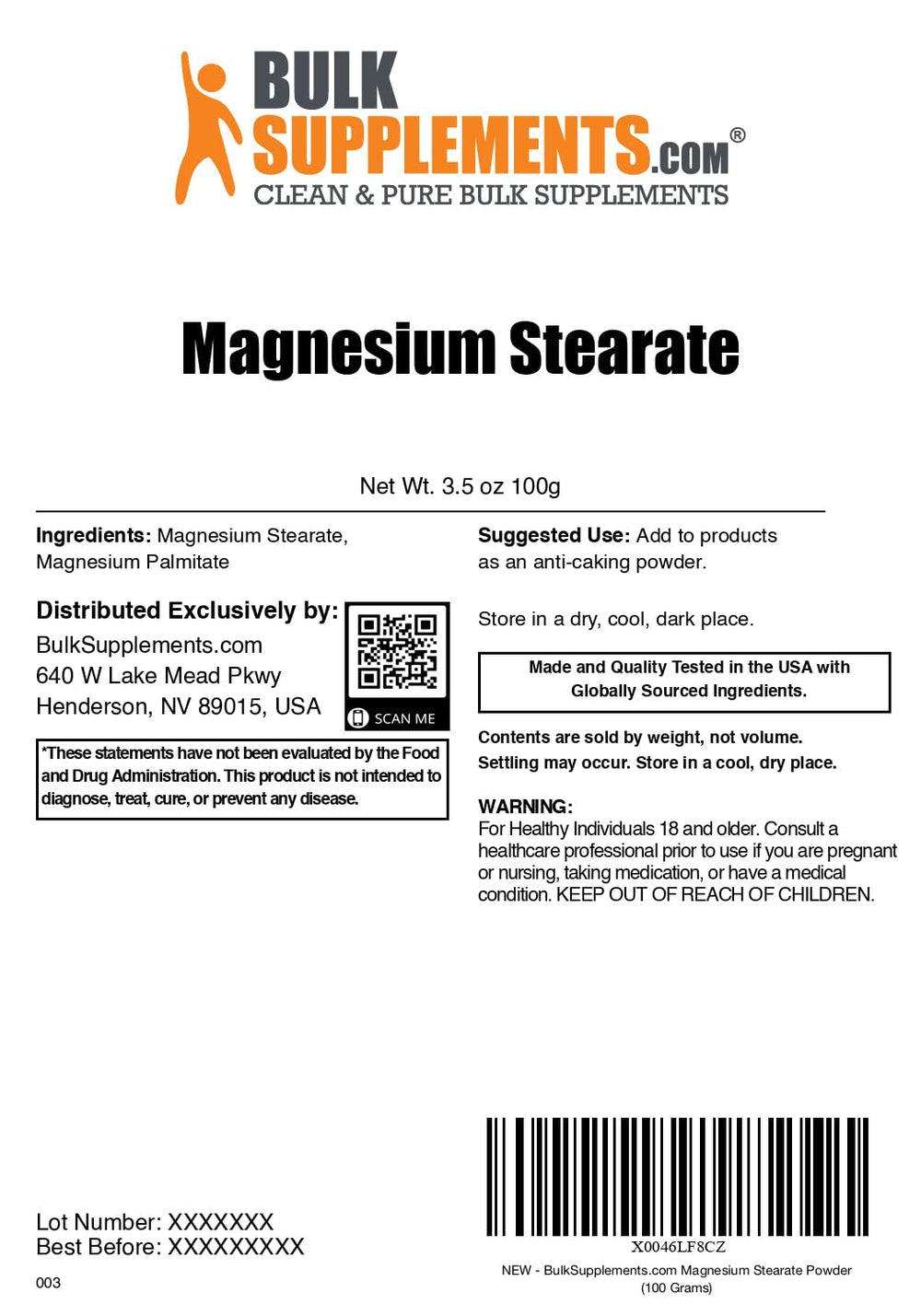 Close-up of Magnesium Stearate powder texture