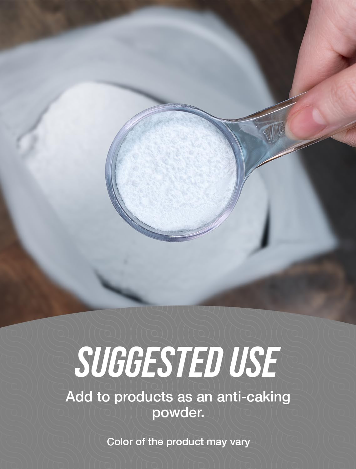 Magnesium stearate used as anti-caking agent in supplements