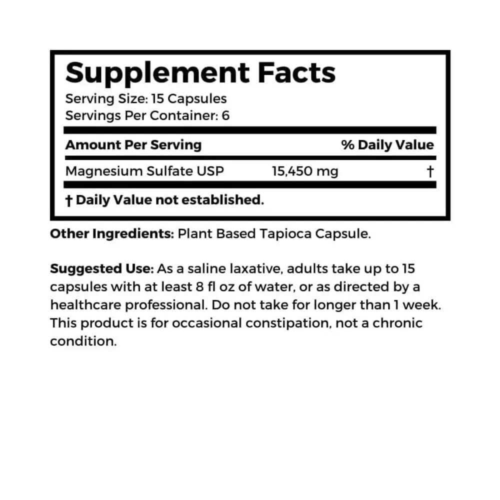 Close-up of tapioca capsule containing magnesium sulfate