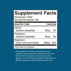 Close-up of magnesium tablets 250 mg