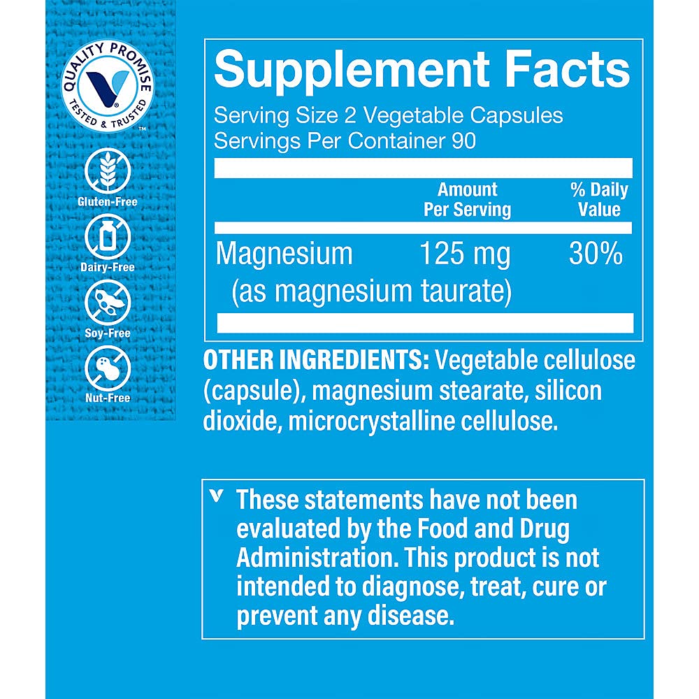 Supplement label stating gluten-free, dairy-free, soy-free, nut-free, sugar-free, preservative-free