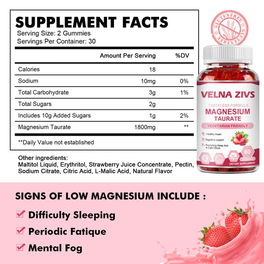 Two gummies serving size per day for Magnesium Taurate Gummies