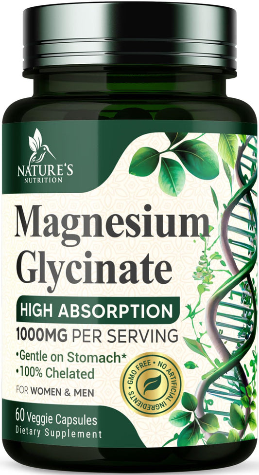 Magnesium Glycinate 1000mg bottle front view
