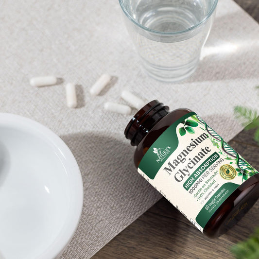 Magnesium Glycinate 1000mg bottle side view