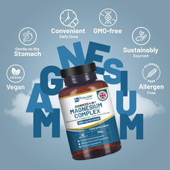 Close-up of 400mg elemental magnesium per serving