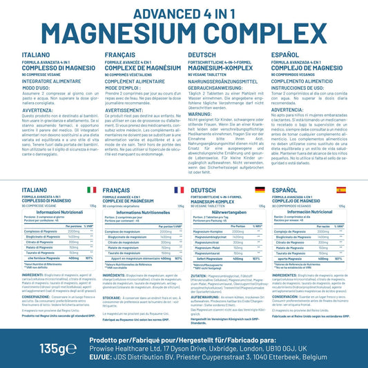 Tablets of Magnesium Glycinate Complex 4-in-1 close-up