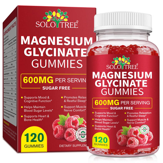 Bottle of Magnesium Glycinate Gummies 600mg – 120 count