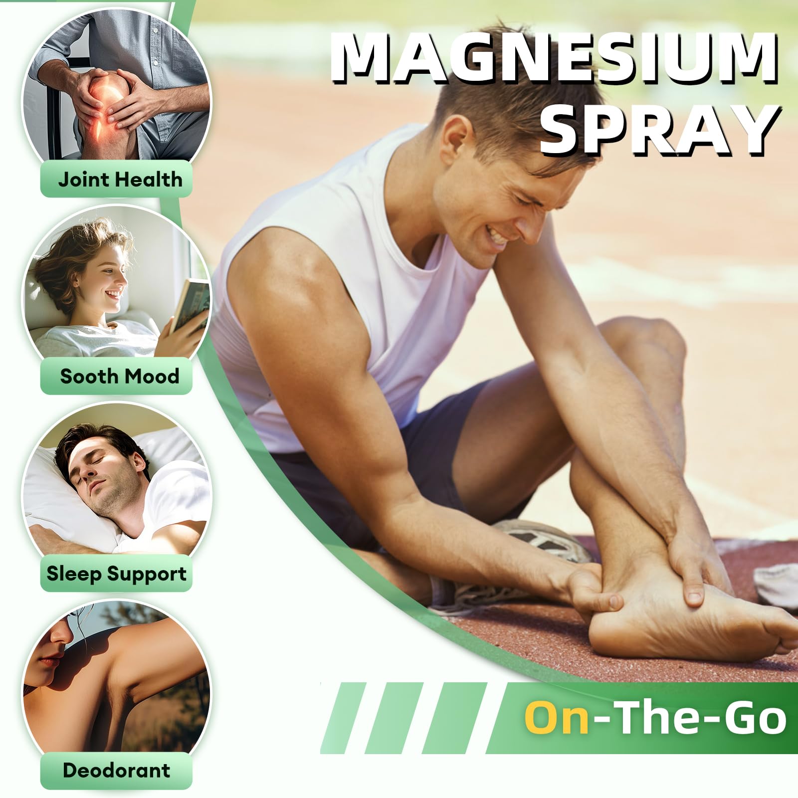 4oz bottle of magnesium oil spray on a wooden surface