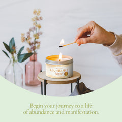 Close-up of soy wax candle surface for Magnificent 101 Abundance