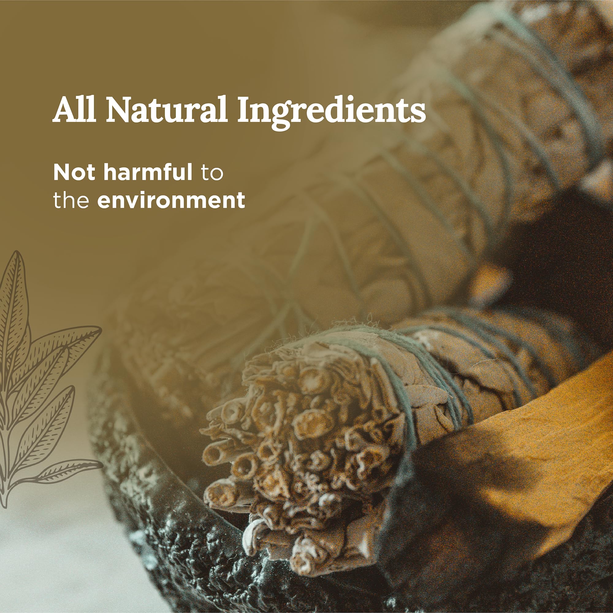 Sage, cedar and palo santo oils accompanying Magnificent 101 candle
