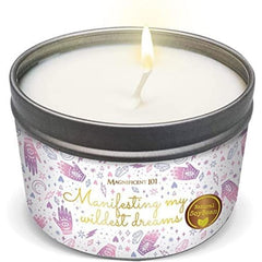Magnificent 101 Affirmation Massage Candle 6oz white tin with sage & palo santo