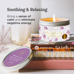 Candle burning to create a meditative ambiance