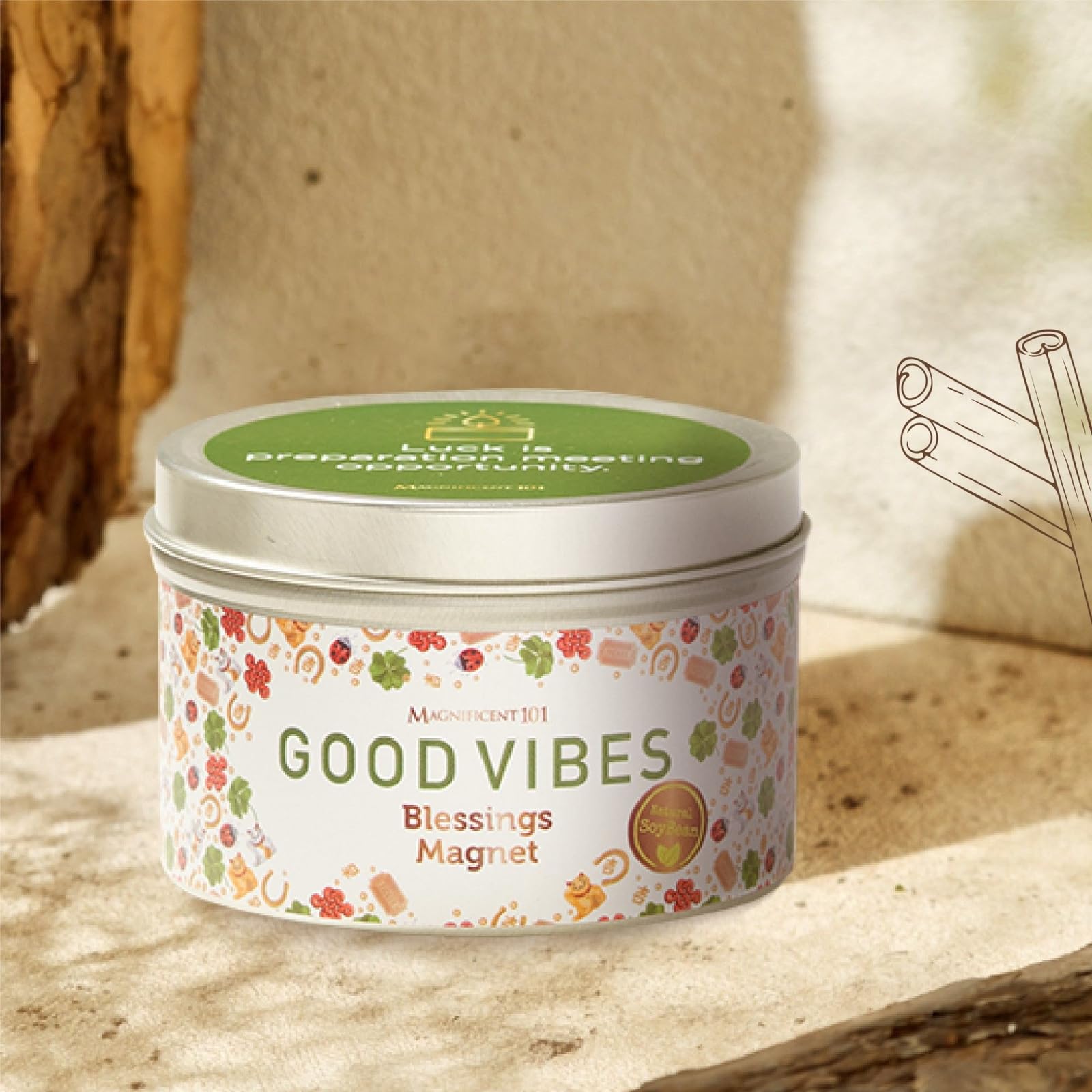 Chakra healing and abundance vibes with Magnificent 101 Good Vibes candle.