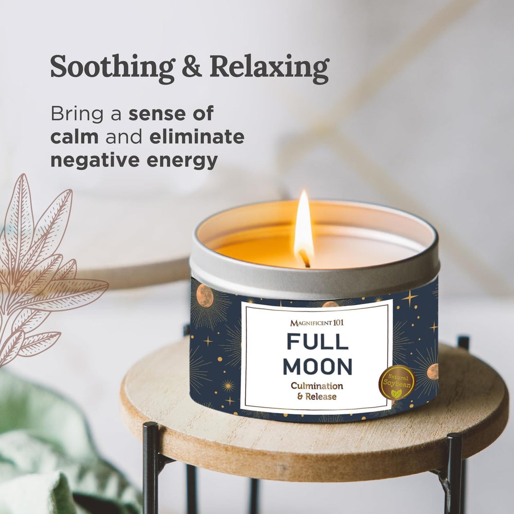 Magnificent 101 Full Moon Candle with sage, frankincense and sandalwood scent