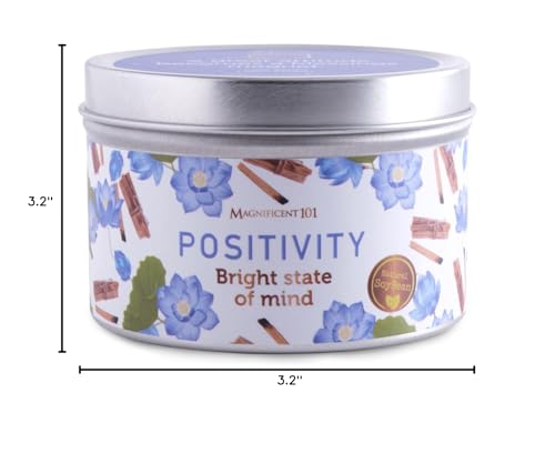 Gift-ready Magnificent 101 positivity candle in tin