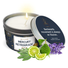 Magnificent 101 Mercury Retrograde Aromatherapy Candle 6 oz tin - front view