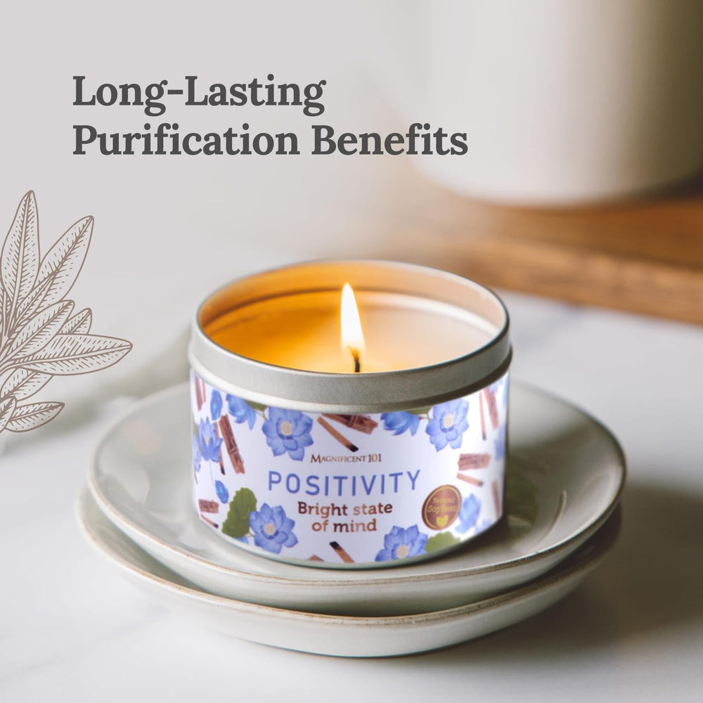 Candle with palo santo and lotus flower oils