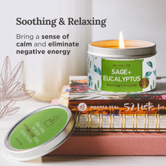 Close-up of sage and eucalyptus ingredients