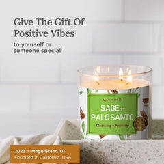 Product shot showing the Magnificent 101 candle with minimalist home decor