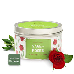 Magnificent 101 Sage and Roses Aromatherapy Candle 6oz for space cleansing