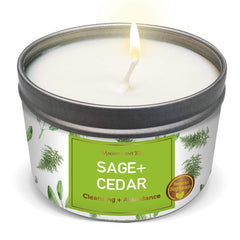 Magnificent 101 Sage + Cedar Smudge Candle 6oz - front view