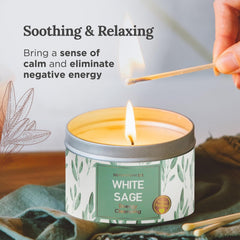White Sage scented candle used for meditation and cleansing