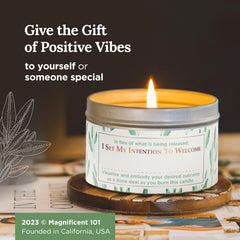 Close-up of Magnificent 101 White Sage Candle for spiritual decor