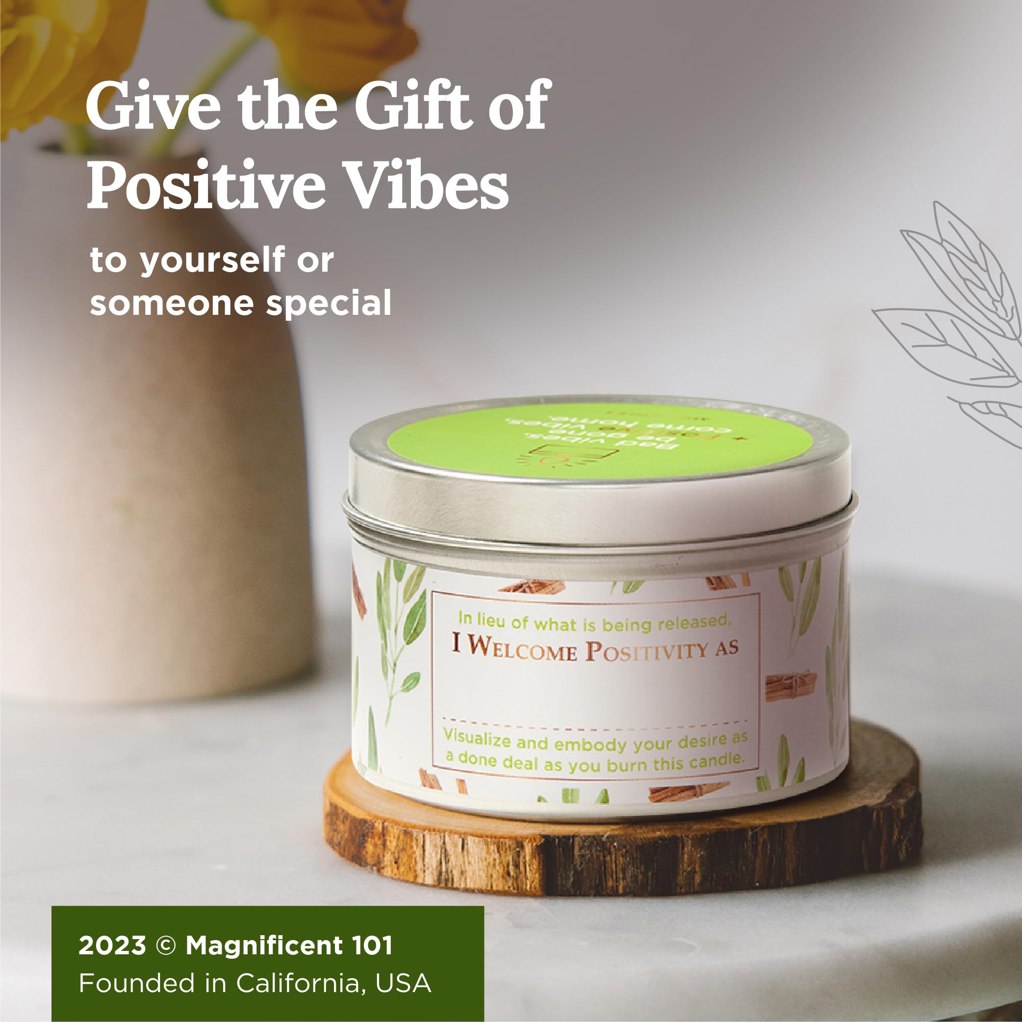 Gift-ready Magnificent 101 Aromatherapy Candle packaging