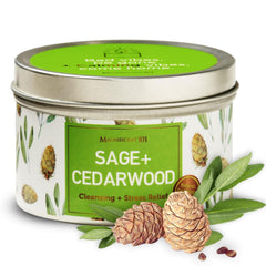 Magnificent 101 Sage & Cedarwood Soy Candle 6 oz – front label